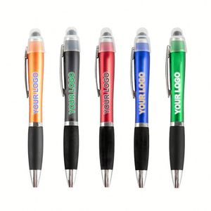 Échantillons Gratuits Nouveau Design Noir Bleu Rouge Orange Lampe Torche LED Stylo Multifonction avec Logo Personnalisé Promotion Stylo Tactile Lumineux - Product Image 2