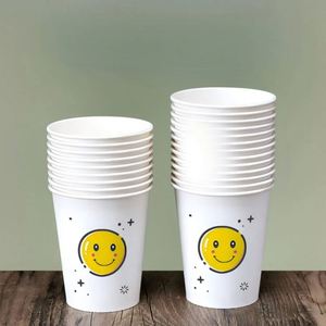 Gobelets en carton jetables à paroi simple, durables et étanches, avec couvercle assorti, imprimés sur mesure pour fêtes et café - Product Image 2