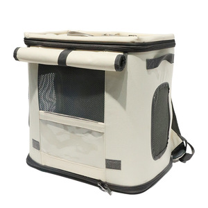 <b>Foldable</b> Portable Pet <b>Backpack</b> Cat & Dog Carrier with Mesh Ventilation for Outdoor Travel, Hiking & Social Interaction - Product Image 1