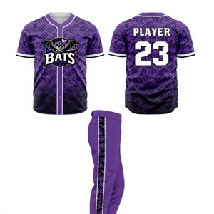 Kit d'uniforme de baseball personnalisé sublimé 100% polyester à manches courtes pour homme adulte, vêtements respirants toutes saisons - Product Image 1