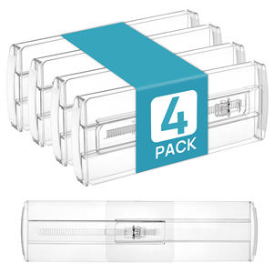 Diviseurs de tiroirs en plastique PP, lot de 4, <span class=keywords><strong>pour</strong></span> bijoux et vêtements de bébé, organisateur de couverts de cuisine, facile à installer - Product Image 6