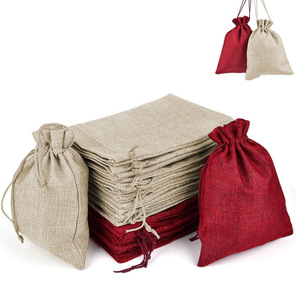 Sac à cordon de jute sac de <span class=keywords><strong>chanvre</strong></span> bijoux cadeau sac de toile de jute toile de jute bonbons <span class=keywords><strong>pochette</strong></span> de faveur de fête de mariage pour grains de café - Product Image 1