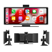 Écran tactile autoradio 11,26 pouces portable avec caméra avant 4K et caméra arrière 1080p, lecture multimédia pour Android Auto et CarPlay