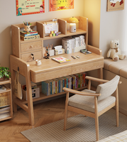 Bureau d'étude en bois massif avec huche et 2 tiroirs, bureau d'écriture ergonomique à hauteur réglable pour enfants, vente en gros pour chambre et appartement