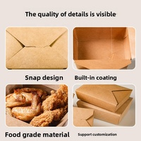 Boîte à emporter jetable en kraft de 750 ml, sans PFAS, résistante à la graisse, de qualité alimentaire, pour déjeuner, sushi, nouilles, salade, vente en gros, OEM, en vrac