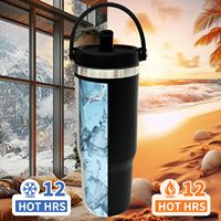 DAJI HYDRO 30oz américain Double paroi en acier inoxydable isolé tasse à café pour enfants poignée couvercle paille 12-24 heures gobelet
