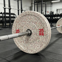 Disques de poids en caoutchouc pour haltères de gym, plaques de compétition colorées effet camouflage, ensemble de plaques de musculation en caoutchouc