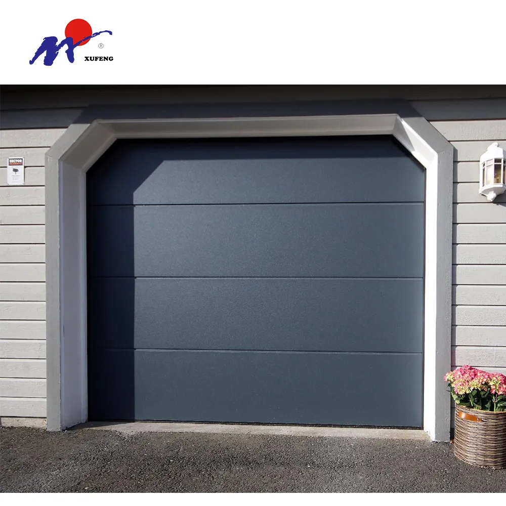 New Style Sectional Steel Automatic Garage Security Door Wood