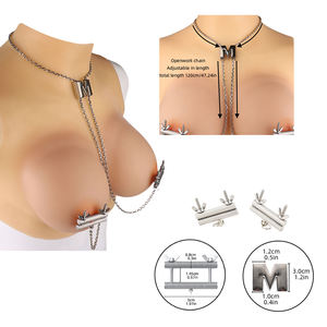 Mektup M kolye meme kelepçe SM ağrı stimülasyon paslanmaz çelik kadın meme kelepçe vida ayarlanabilir yetişkin seks oyuncakları toptan - Product Image 2