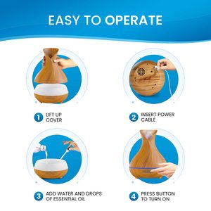 400ml taşınabilir gürültüsüz elektrikli hava uçucu yağ makinesi ahşap Aroma YAYICI uzaktan kumanda ile - Product Image 6