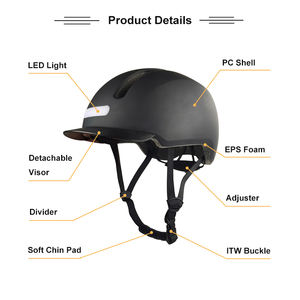 <span class=keywords><strong>Casco</strong></span> <span class=keywords><strong>urbano</strong></span> para bicicleta eléctrica NTA8776, Scooter Eléctrico LED recargable, <span class=keywords><strong>casco</strong></span> de seguridad universal para compartir bicicleta, <span class=keywords><strong>casco</strong></span> para deportes al aire libre - Product Image 4