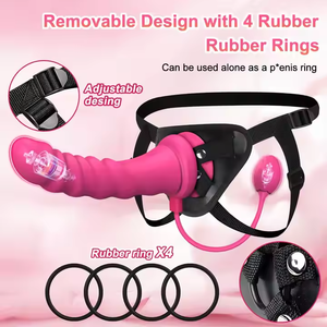 Vibromasseur gode à sangle en silicone portable avec ceinture harnais de bondage Plug anal doux jouets sexuels pour femmes pour Couples lesbiens - Product Image 5