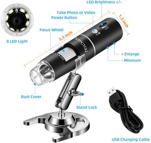 Microscope numérique sans fil 50X-1000X 1080P 640*480P, microscope portable miniature WiFi USB, caméra de microscope - Product Image 3