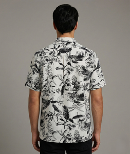 Chemise à manches courtes à imprimé floral pour homme, chemise <span class=keywords><strong>d</strong></span>écontractée pour l'été, la plage, les vacances, les stations balnéaires, fabricant OEM ODM, marque privée - Product Image 4