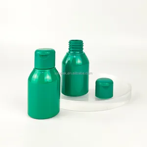 Botol pembersih tangan perjalanan hewan peliharaan portabel, 60ml mewah dengan segel pompa permukaan cap panas untuk krim Losion Perawatan Kulit