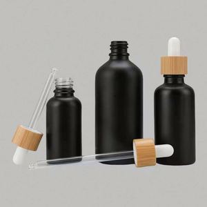 Vente Flash : Flacon compte-gouttes en verre vide pour sérum liquide, noir mat, 5ml, 10ml, 15ml, 30ml, 50ml, 100ml, avec impression sérigraphique et logo personnalisé - Product Image 4