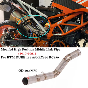 Sistema de <span class=keywords><strong>Escape</strong></span> para Motocicleta, Tubo de Enlace Medio de Posición Alta, Silenciador para <span class=keywords><strong>KTM</strong></span> Duke 125 250 390 RC390 RC250 2017-2021 - Product Image 2