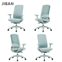 Chaise de bureau 4D avec accoudoirs en maille, dossier inclinable ventilé et poreux en acier, hauteur réglable et pivotante, pour atelier, maison et bureau