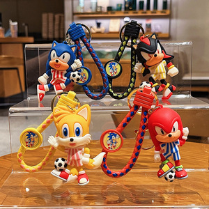 <span class=keywords><strong>Porte</strong></span>-clés et pendentif créatifs en forme de personnage de dessin animé <span class=keywords><strong>Sonic</strong></span>, mignon, sur le thème du football - Petit cadeau pour couple ou sac - Product Image 2