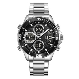 Montre pour homme à double affichage, bracelet en acier, étanche, multifonctionnelle, avec fonction lumineuse et caractéristiques sportives - Product Image 1