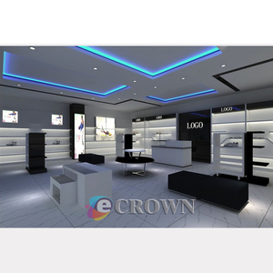 Store Fixtures <strong>Trendy</strong> Kiosk Fitting Decoration Modern Shoes Lounge Furniture <strong>Table</strong> Interior Design Wooden Display OEM - Product Image 3