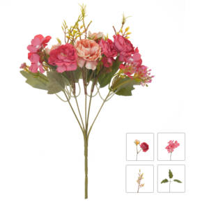 Fabrika toptan yapay çiçekler, gül ortanca, küçük buket, ev partisi süslemeleri sevgililer günü hediyesi - Product Image 5