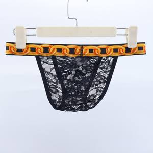 Sous-vêtements <span class=keywords><strong>pour</strong></span> hommes en dentelle tricotée transparente respirante, sexy et tendance, à l'aspect chaîne latérale ajourée, très vendus à l'international - Product Image 4