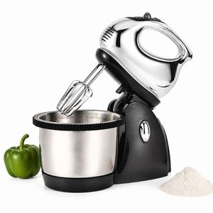 Batteur à gâteau au design simple, mélangeur de pâte de table portatif, 3 vitesses, batteur à œufs électrique, pétrin en acier inoxydable haute capacité - Product Image 2