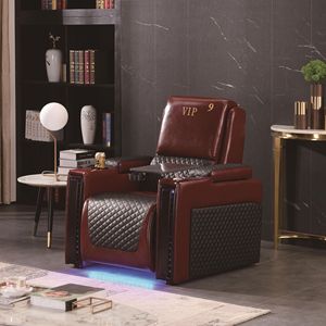 Sillón de Masaje Eléctrico de Cuero, Sillón Reclinable VIP de una Plaza con Luz LED, para Uso en Cine en Casa - Product Image 3