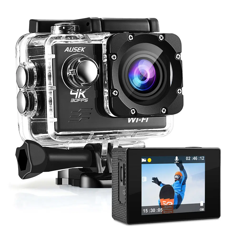Mini 4k Wifi App Control 24mp Waterproof Recording Blogging Youtube Vlogging Action Sports Cameras Go Pro Professional 30 Meters