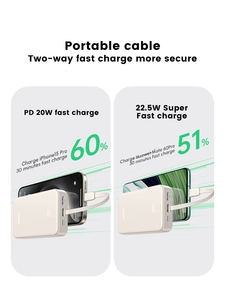 UGREEN PB505 20000mAh Banco de energía con cable USB C 20W PD Paquete de <span class=keywords><strong>batería</strong></span> de carga rápida para <span class=keywords><strong>iPhone</strong></span> 15 14 <span class=keywords><strong>13</strong></span> - Product Image 2