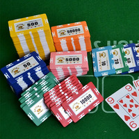 Jetons d'argile rectangulaires avec feuille de fer Conception personnalisée jetons de poker en argile céramique de grande dénomination de qualité fine