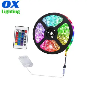 Светодиодная лента, Аккумуляторный блок, 2 метра RGB SMD5050, гибкая светодиодная лента, 5 в постоянного тока