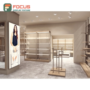 Modern Shop Interior Mixed Material <b>Showcase</b> Cabinet Full Service Clothing Store - Product Image 2