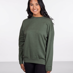 Sudadera de Cuello Redondo 100% Algodón para Mujer, Color Sólido, Transpirable, Tejida, Manga Larga, Ropa de Otoño, Sudaderas para Mujer - Product Image 1