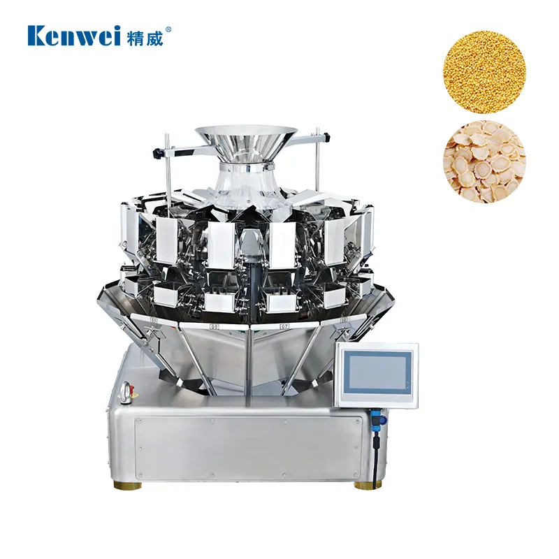 Completamente multifunzionale completamente automatico Mini multihead weigher 14 testa pesatrice macchina per granuli di fagioli macchina imballatrice