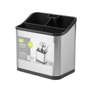 Porte-couverts en acier inoxydable à 4-7 compartiments, support de rangement de cuisine multifonctionnel, type rectangulaire sur pied - Product Image 4
