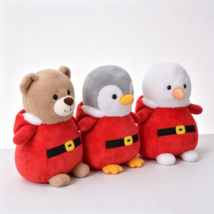Global Export Trading Customized Santa Costume Stuffed Animal Plush <b>Backpack</b> Christmas Bear Penguin <b>Holiday</b> Theme PP Cotton - Product Image 1
