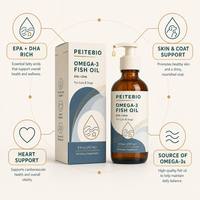 Complément alimentaire liquide d'huile de poisson oméga-3 EPA DHA pour chats et chiens, pour la peau et le pelage, huile de poisson pure naturelle, distributeur à pompe 237 ml OEM