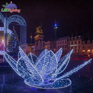 في الهواء الطلق عيد الميلاد هالوين أدى ديكورات عزر 3D أضواء زهرة اللوتس العملاقة لمراكز التسوق حفلات الزفاف المناظر الطبيعية IP65 تصنيف - Product Image 3