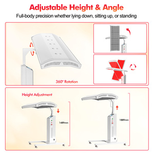 Panel Profesional de Terapia de Luz Roja Multi-longitud de Onda para Cuerpo Completo, 300mw/cm², Alivio del Dolor, 660nm 850nm, con Soporte Giratorio de 360 Grados - Product Image 5
