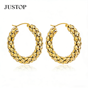 Trending hoop OEM/OEM Waterproof Stainless Steel Gold Plating hypoallergenic Fashion Jewelry supplier gold plated hoop <b>earrings</b> - Product Image 4