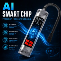 Aluminum Alloy 150PSI Tire Air Pump with SOS Emergency Lighting Portable Digital Tire Inflator for Night Work OEM