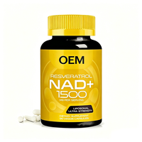 Complément alimentaire NAD+ OEM, nicotinamide riboside liposomal 900 mg, capsules de resvératrol, capsules de quercétine, complément alimentaire quotidien