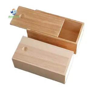 중국 제조 나무 와인 상자 미완성 나무 상자 슬라이딩 뚜껑