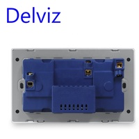 Delviz Schaltergesteuerte USB-Wandsteckdose, 5V USB-Anschlüsse Kristallglas Universelle Doppelsteckdose, 18W 3A Schnellladung Typ-C Anschluss