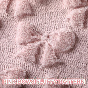 Funda de Almohada con Lazo Rosa, Felpa Suave, Decoración <span class=keywords><strong>Coqueta</strong></span> para Habitación de Niñas, Estilo Preppy - Product Image 4