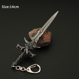 Épée Frostmourne du Roi des Liches en métal <span class=keywords><strong>Arthas</strong></span>, modèle de collection de 14 cm (5,51 pouces) pour décoration de bureau, cadeau - Product Image 5