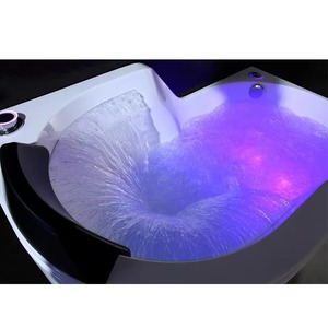 SPA interior Jakuzi Mini bañera masaje de aire Whirlpool LED bañera pequeña de lujo para <span class=keywords><strong>1</strong></span> gente Fabricación de China precio bajo - Product Image 4