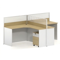 Poste de travail de bureau incurvé avec cloison, bureau informatique moderne en bois, table de direction pour employés, ensemble de mobilier de bureau